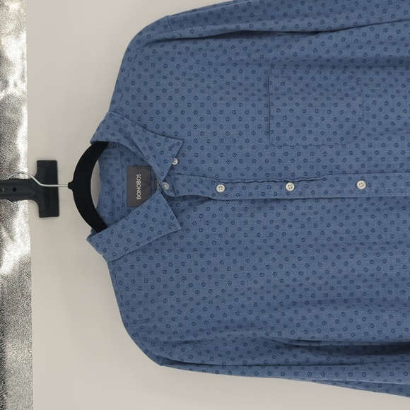 Bonobos Circle Print Button Down Shirt Blue XL hipster hippie preppy western - Picture 3 of 7